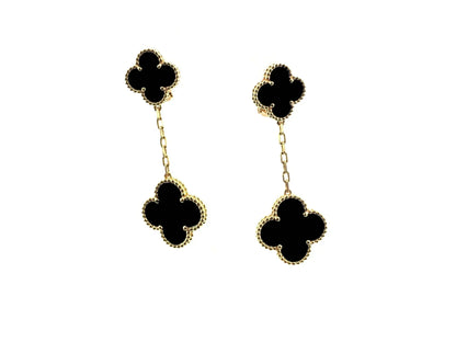 [Luna Brilliance]CLOVER 2 MOTIFS  EARRINGS (MULTIPLE CHOICESC